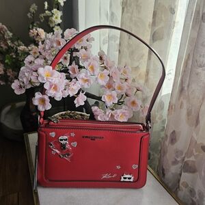 Karl Lagerfeld Cherry Red Shoulder Bag